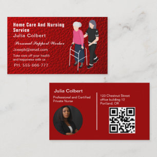 Krankenpflege Ältere Pflegekräfte Dienstleistungen Visitenkarte