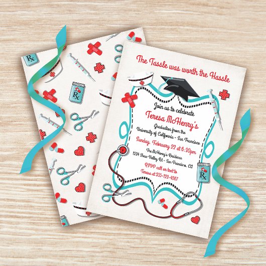 Krankenpflege Ärztlicher Abschluss Einladung mit S