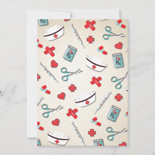 Krankenpflege Ärztlicher Abschluss Einladung mit S (Rückseite)