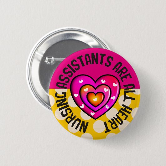 Krankenpflege-Assistenten aller Herz-Knopf Button (Vorne & Hinten)