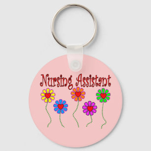 Krankenpflege-Assistenten-Geschenke--Blumenmuster Schlüsselanhänger