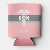 Krankenpflege Caduceus Pink Personalisiert Dosenkühler (Vorderseite)