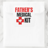 Krankenpflege des Vaters Quadratischer Aufkleber (Tasche)