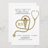 Krankenpflege einladen, Krankenpflegerin, Abschlus Einladung (Vorne/Hinten)