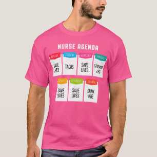Krankenpflege Funny Nurse Agenda Rn Medicine Medic T-Shirt