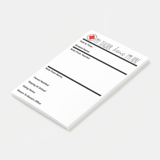 Krankenpflege für alle Schulplätze; Schulschwester Post-it Klebezettel (angewinkelt)