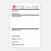 Krankenpflege für alle Schulplätze; Schulschwester Post-it Klebezettel (Vorderseite)