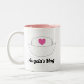 Krankenpflege Geschenk Personalisiert Zweifarbige Tasse (Links)