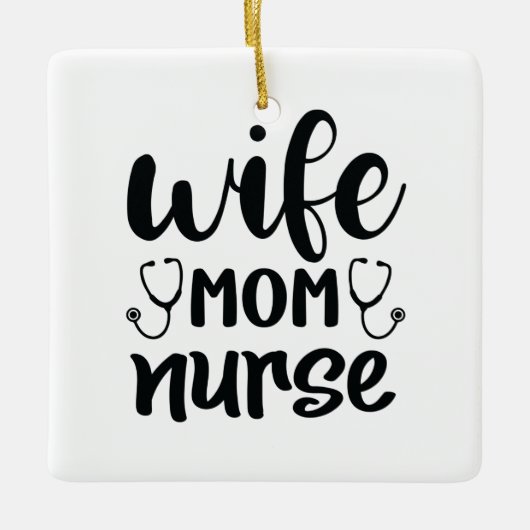 Krankenpflege Geschenke Ehefrau Mama Nurse Keramikornament (Vorderseite)