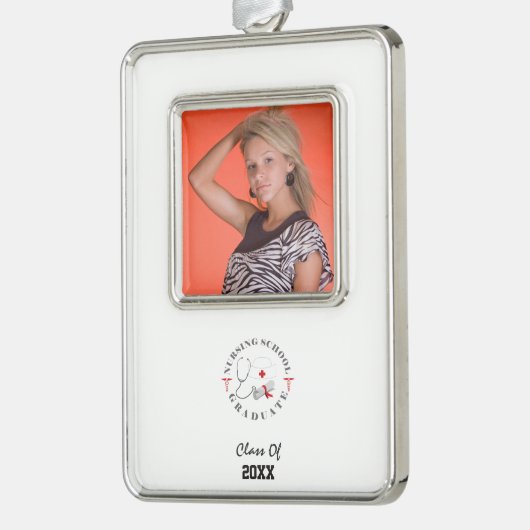 Krankenpflege Graduate Gear Rahmen-Ornament Silber (Links)