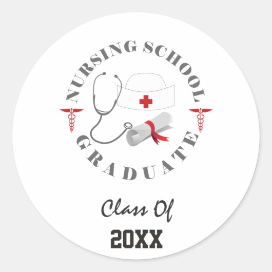Krankenpflege Graduate Gear Runder Aufkleber (Vorderseite)