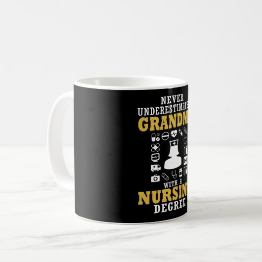 Krankenpflege-Großmutter Kaffeetasse (Vorderseite Links)