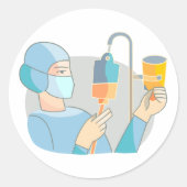 Krankenpflege in Scrubs-Aufklebern Runder Aufkleber (Vorderseite)