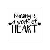 Krankenpflege ist ein Werk des Herzens - Herz Gummistempel (Prägung)