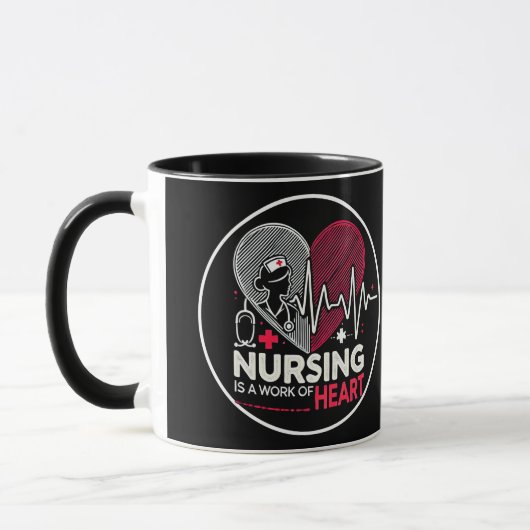 Krankenpflege ist ein Werk des Herzens Tasse (Links)