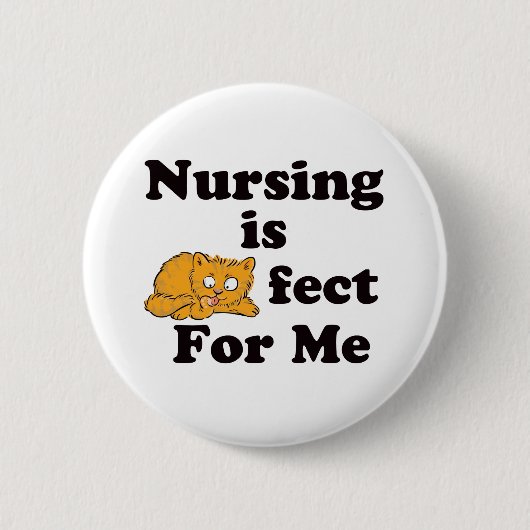 Krankenpflege ist Purrr-fect für mich Button (Vorderseite)