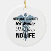Krankenpflege kein Geld kein Schlaf kein Leben Keramik Ornament (Hinten)