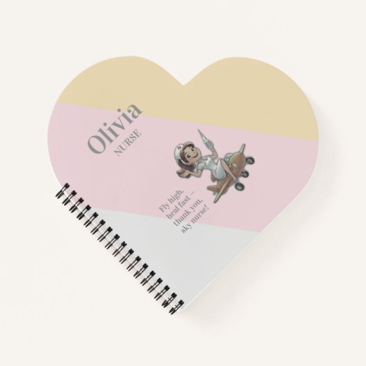 Krankenpflege Lachs Hintergrund Krankenschwester F Notizblock (Vorderseite)