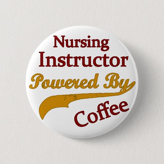 Krankenpflege-Lehrer angetrieben durch Kaffee Button (Vorderseite)