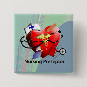 Krankenpflege-Lehrer-Herz-Kunst-Geschenke Button