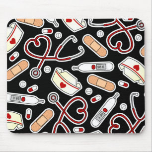 Krankenpflege Liebe Schwarz drucken Mousepad