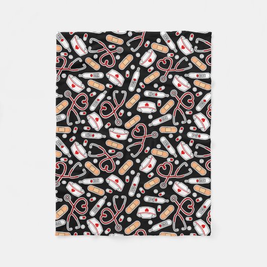 Krankenpflege Liebe Schwarz Hintergrund drucken Fleecedecke (Vorderseite)