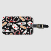 Krankenpflege Liebe Schwarz Hintergrund drucken Gepäckanhänger (Vorderseite (Horizontal))