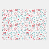 Krankenpflege Medizinische Symbole Gesundheitsfürs Geschenkpapier Set (Vorderseite 3)