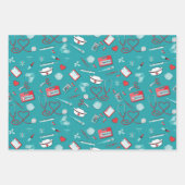 Krankenpflege Medizinische Symbole Gesundheitsfürs Geschenkpapier Set (Vorderseite 2)