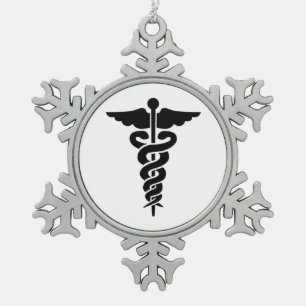 Krankenpflege Medizinisches Symbol Schneeflocken Zinn-Ornament