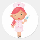 Krankenpflege mit einem Nadelaufkleber Runder Aufkleber (Vorderseite)