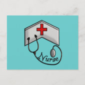 Krankenpflege mit EMBOSSED CAP & STETHOSCOPE Postkarte (Vorderseite)