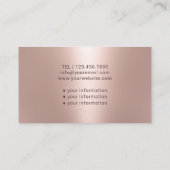 Krankenpflege Moderne Rose Blush Gold Medizin Visitenkarte (Rückseite)