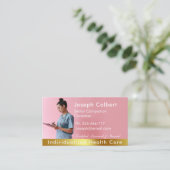 Krankenpflege Moderne Rose Gold Medizin Visitenkarte (Stehend Vorderseite)