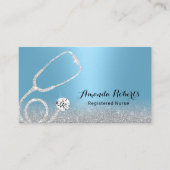 Krankenpflege Moderner Glitzer Light Blue Medical Visitenkarte (Vorderseite)