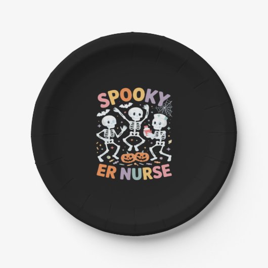 Krankenpflege Niedlichen Halloween Spooky Essentia Pappteller (Vorderseite)