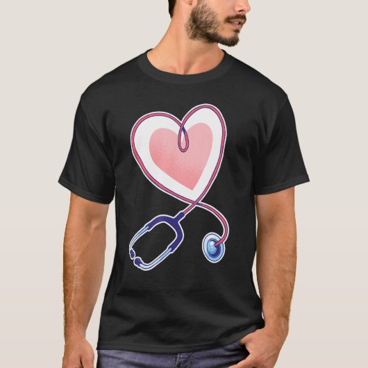 Krankenpflege Nurser Stethoscope T-Shirt (Vorderseite)