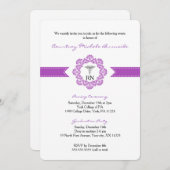 Krankenpflege oder Graduierungspartei RN BSN lila Einladung (Vorne/Hinten)