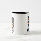 Krankenpflege Opa in Time-Out Zweifarbige Tasse (Mittel)