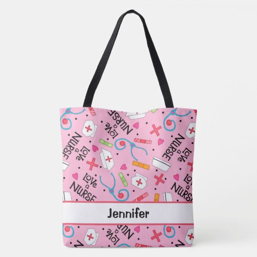 Krankenpflege Personalisiert rosa Student Tasche (Rückseite)