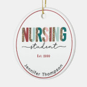 Krankenpflege Personalisiertes Tier Keramik Ornament (Links)