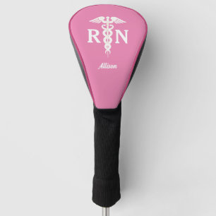 Krankenpflege Pink Medical Caduceus Personalisiert Golf Headcover