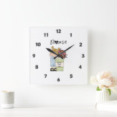 Krankenpflege Quadratische Wanduhr (Zuhause)