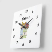Krankenpflege Quadratische Wanduhr (Winkel)