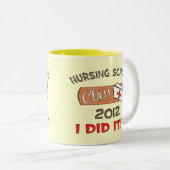Krankenpflege-SchulAbschluss 2012 Zweifarbige Tasse (VorderseiteRechts)