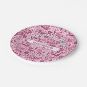 Krankenpflege-SchulAbschluss-Party-Rosa-Muster Pappteller (Schrägansicht)