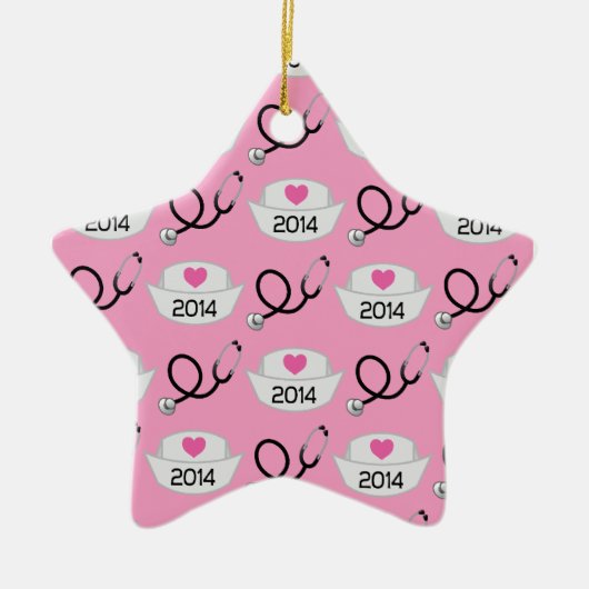 Krankenpflege-Schulabsolvent-Geschenk-Idee 2014 Keramikornament (Vorne)