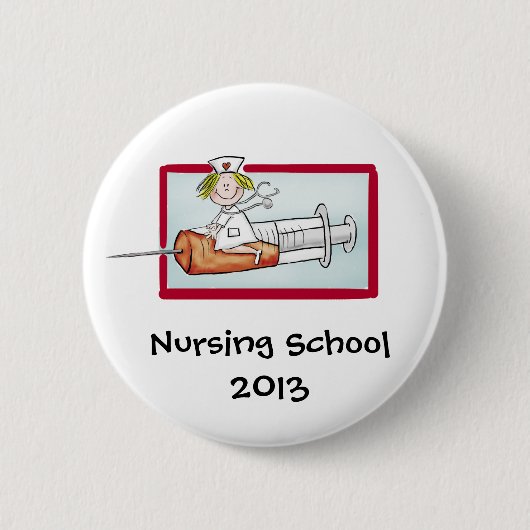 Krankenpflege-Schule - humorvolle Button (Vorderseite)