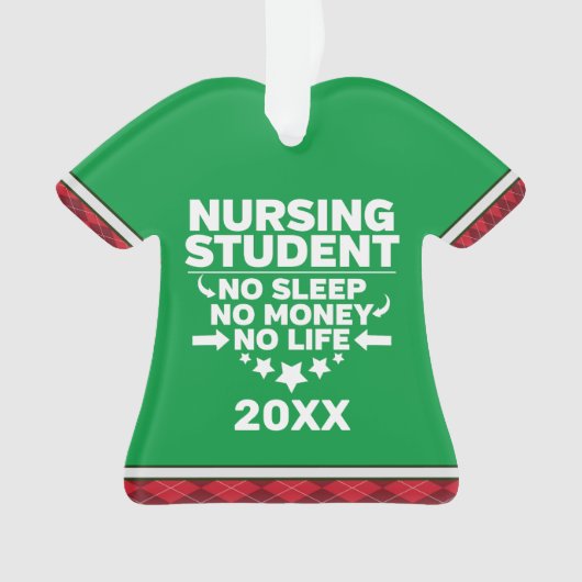 Krankenpflege Student kein schlafendes Geld Person Ornament (Vorderseite)