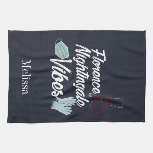 Krankenpflege Student Nightingale Vibes Personalis Geschirrtuch (Horizontal)